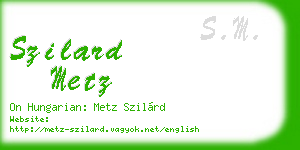 szilard metz business card