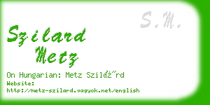 szilard metz business card